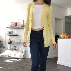 Yellow Button Down Cardigan, S